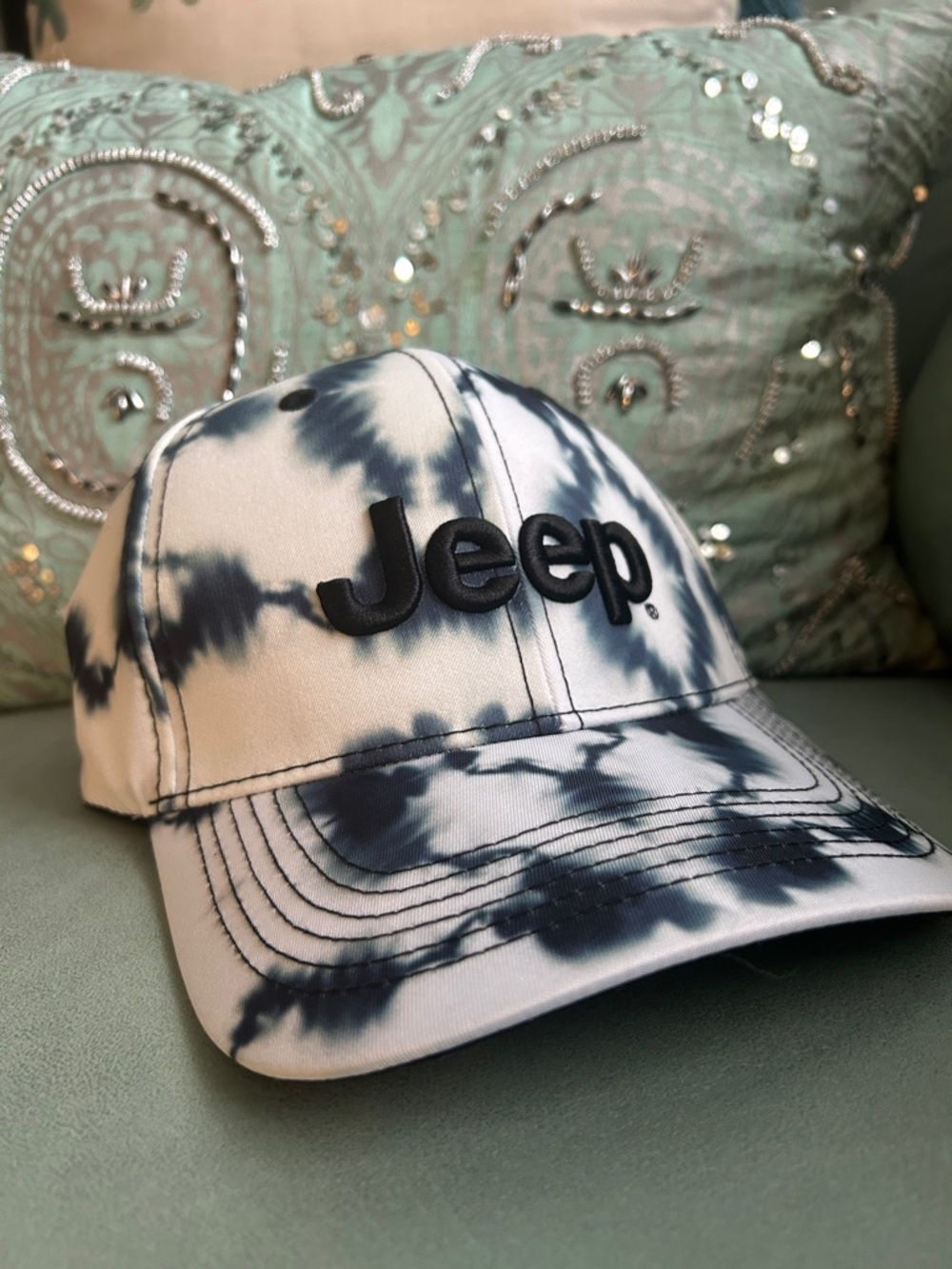 Jeep Blue & White Tie-Dye Baseball Cap